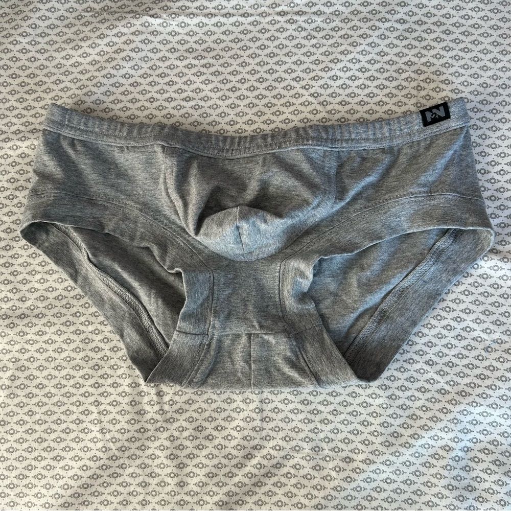 N2N Bodywear Grey Cotton Stretch Briefs Size Large NWT